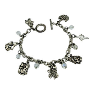 Nativity Charm Bracelet Christmas Vintage Silver Size 7.5”